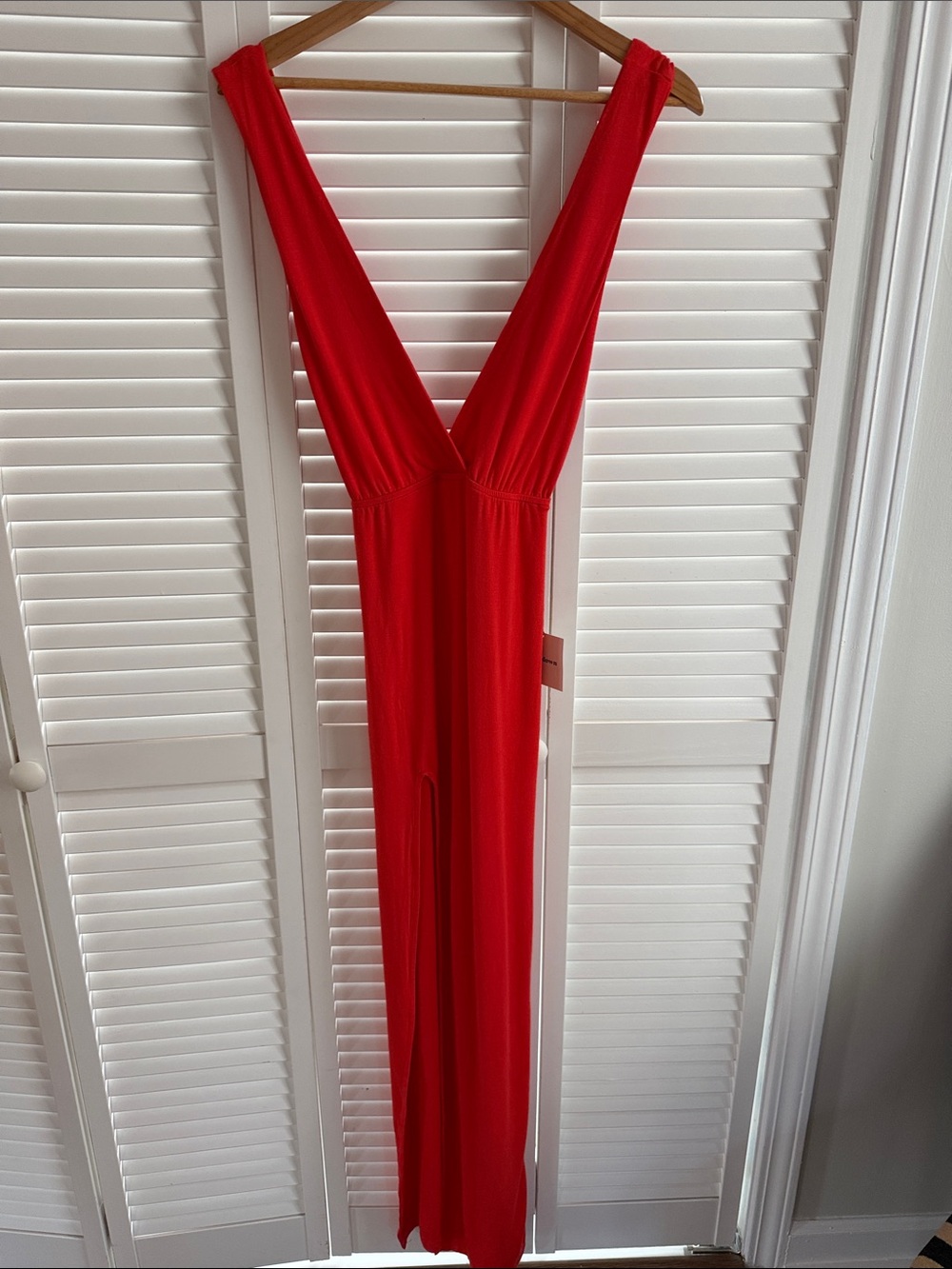 superdown Red Plunging Maxi Dress